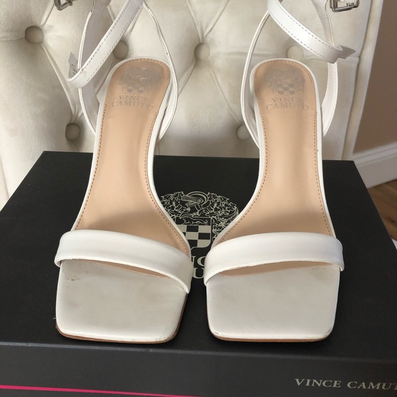 Vince Camuto white sandal heels - Picture 2 of 7